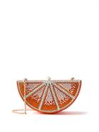 Judith Leiber - Orange Slice Crystal-embellished Clutch - Womens - Orange