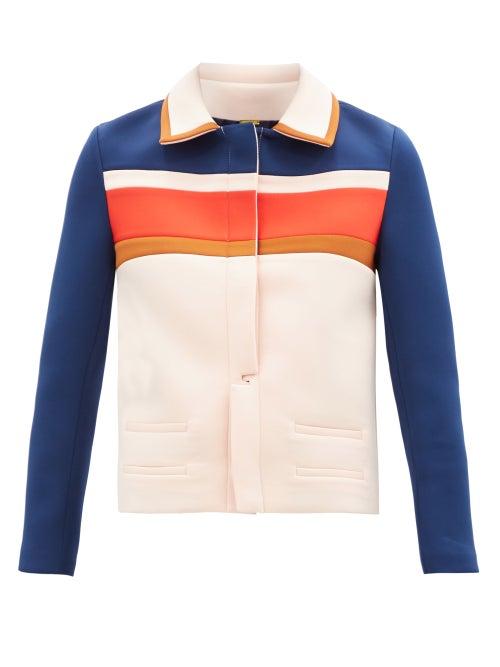 Dodo Bar Or - Nicolas Striped Neoprene Jacket - Womens - Blue Multi