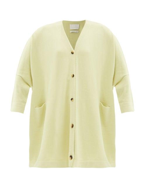 Lauren Manoogian - Oversized Cotton-blend Cardigan - Womens - Light Yellow