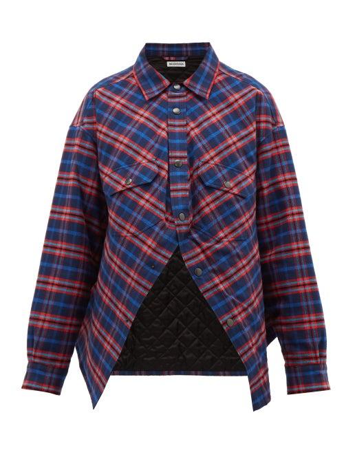 Matchesfashion.com Balenciaga - Swing Canadian Checked Cotton Flannel Shirt - Womens - Red Multi