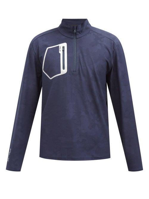 Polo Ralph Lauren - Quarter-zip Camouflage Jersey Sweatshirt - Mens - Navy