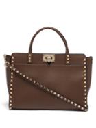 Matchesfashion.com Valentino Garavani - Rockstud Grained-leather Cross-body Bag - Womens - Brown