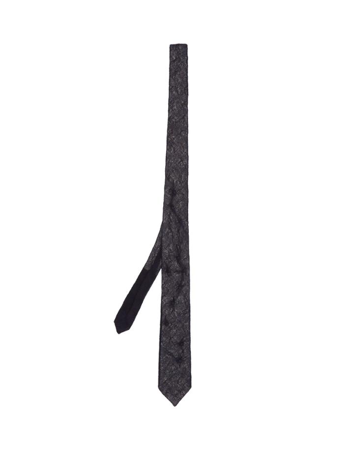 Title Of Work Mesh-overlay Silk Tie