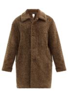 Matchesfashion.com Deveaux - Single-breasted Faux-shearling Coat - Mens - Khaki