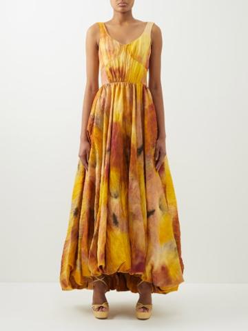 Jason Wu Collection - Impressionist-print Cotton-blend Crepe Dress - Womens - Yellow Multi
