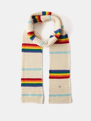 Acne Studios - Kiro Striped Wool Scarf - Mens - Purple Multi