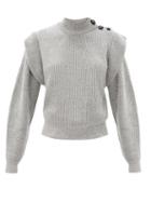 Matchesfashion.com Isabel Marant - Peggy Exaggerated-shoulder Cashmere-blend Sweater - Womens - Grey