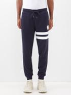 Moncler - Logo-embroidered Fleece-jersey Track Pants - Mens - Dark Blue