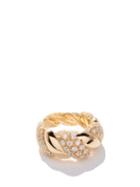 Ladies Jewellery Bottega Veneta - Crystal & 18kt Gold-plated Ring - Womens - Gold