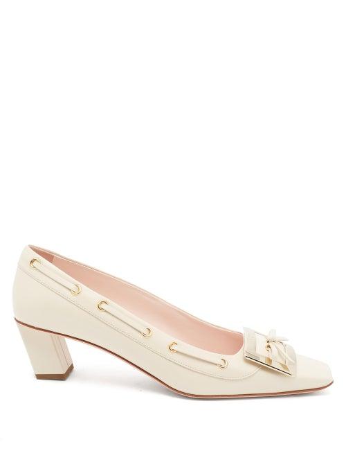 Matchesfashion.com Roger Vivier - Belle Vivier Leather Pumps - Womens - White