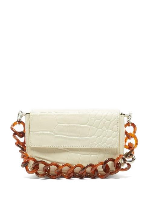 Staud - Tommy Mini Croc-effect Leather Shoulder Bag - Womens - Cream