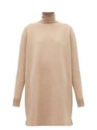 Matchesfashion.com Jil Sander - Side Slit Wool Blend Roll Neck Tunic - Womens - Light Grey