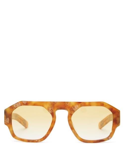 Matchesfashion.com Flatlist - Lefty Aviator Tortoiseshell-acetate Sunglasses - Mens - Tortoiseshell