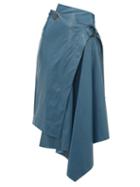 Matchesfashion.com Petar Petrov - Raisa High Rise Leather Skirt - Womens - Blue