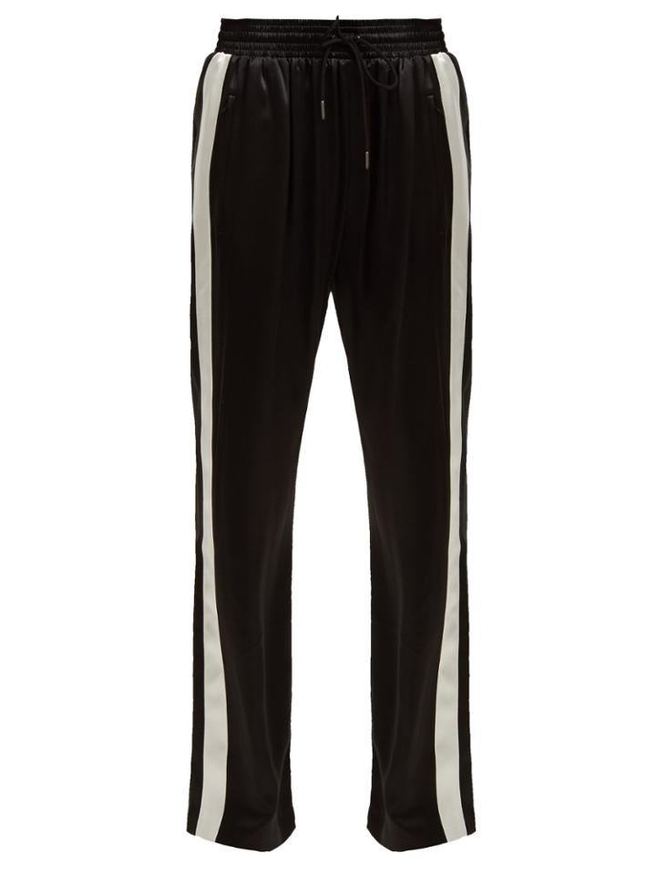 Burberry Side-stripe Silk-satin Track Pants