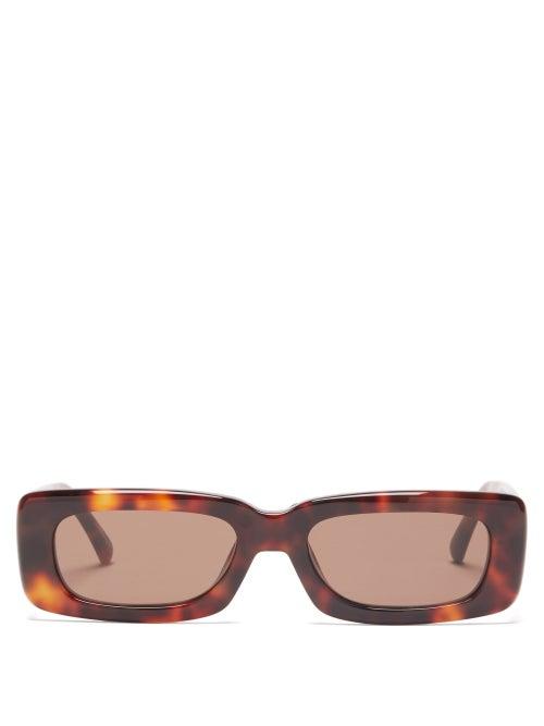 Ladies Accessories The Attico - X Linda Farrow Mini Marfa Rectangle Sunglasses - Womens - Tortoiseshell
