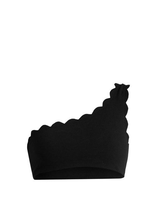 Matchesfashion.com Marysia - Santa Barbara Scallop Edged Bikini Top - Womens - Black