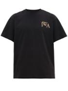 Matchesfashion.com Jw Anderson - Embroidered Rainbow Logo Cotton Jersey T Shirt - Mens - Black