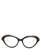 Matchesfashion.com Gucci - Embellished Cat Eye Acetate Glasses - Womens - Black Multi