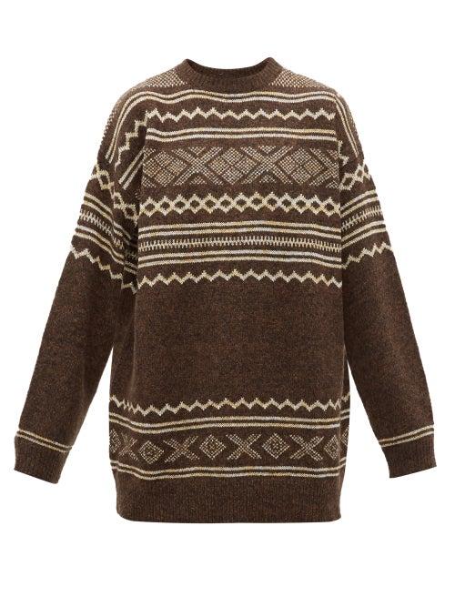Matchesfashion.com Hope - Apres Fair Isle Intarsia Sweater - Mens - Brown