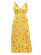 Matchesfashion.com Rebecca Taylor - Lita Floral Print Silk Blend Dress - Womens - Yellow Multi