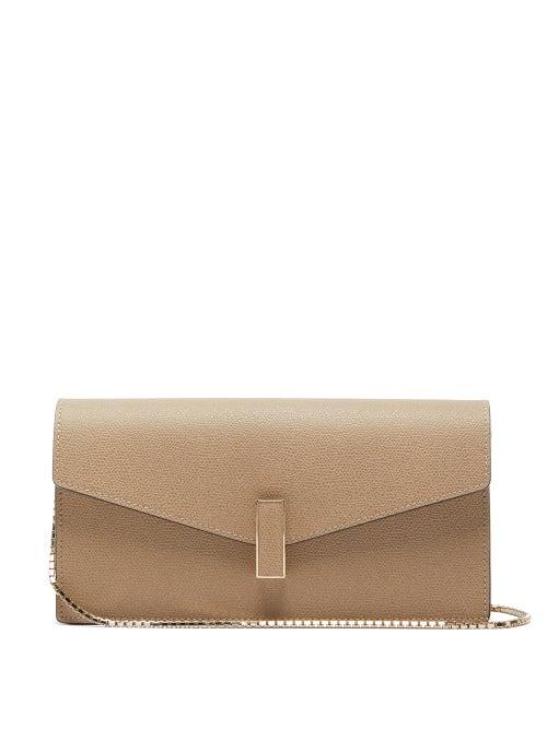Matchesfashion.com Valextra - Iside Grained-leather Clutch - Womens - Grey
