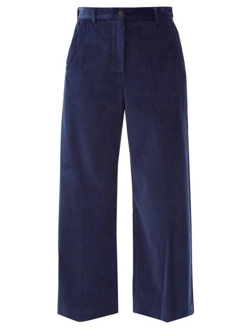 Matchesfashion.com Weekend Max Mara - Tobia Trousers - Womens - Navy