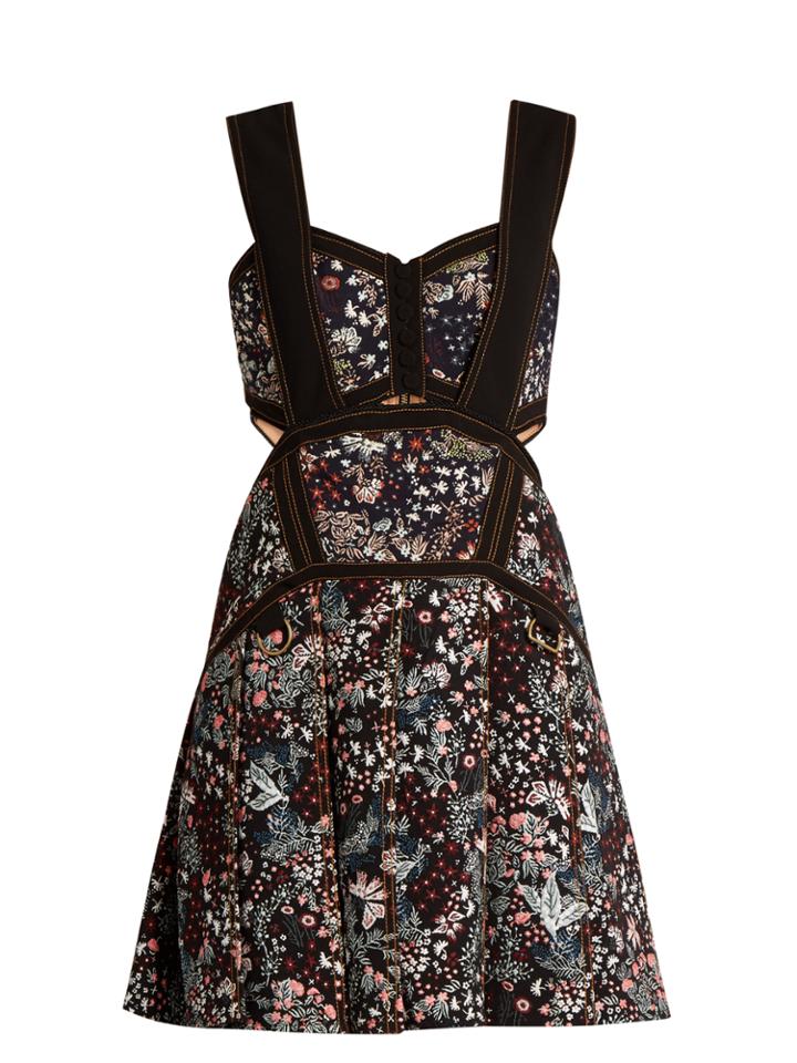 Self-portrait Floral-jacquard Mini Dress