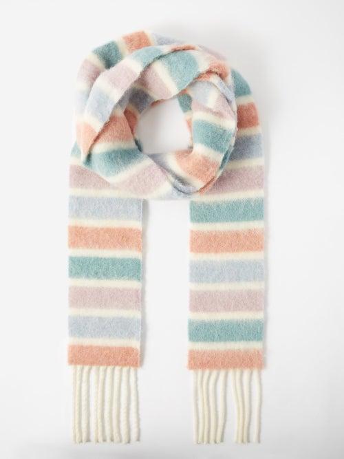 Acne Studios - Striped Alpaca-blend Scarf - Womens - Cream Multi