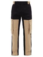 Matchesfashion.com Fendi - Patchwork Cotton-blend Canvas Cargo Trousers - Mens - Black Cream