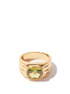 Ladies Jewellery Timeless Pearly - Ribbed Crystal & 24kt Gold-plated Ring - Womens - Gold Multi