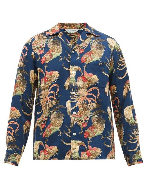 Matchesfashion.com Nipoaloha - Aloha Gamecock Poplin Shirt - Mens - Navy