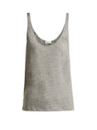 Matchesfashion.com Raey - Skinny Strap Cotton Jersey Vest - Womens - Grey