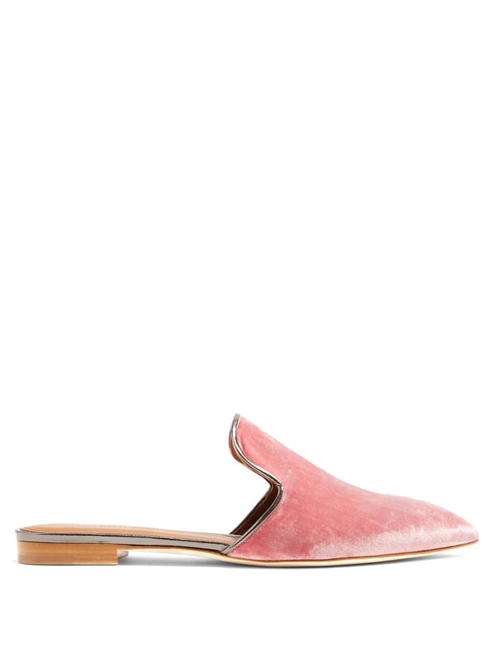 Malone Souliers Marianne Backless Velvet Loafers