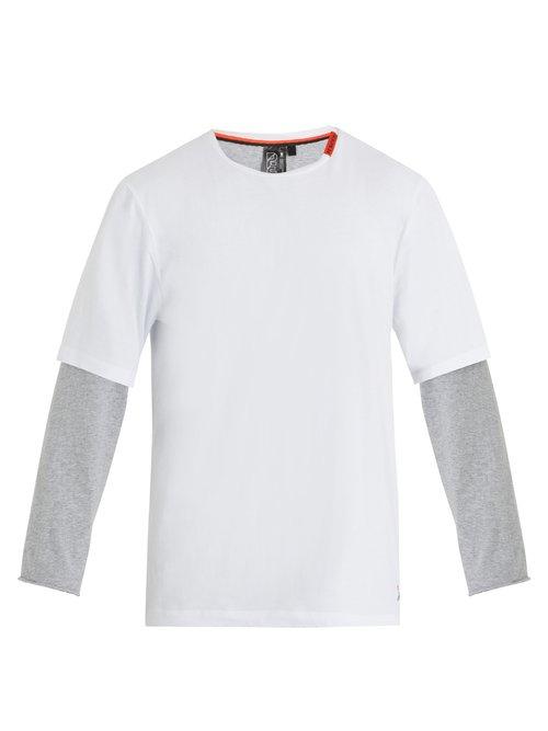 Matchesfashion.com P.e Nation - Midfielder Ls Long Line T Shirt - Mens - White Multi