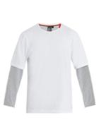 Matchesfashion.com P.e Nation - Midfielder Ls Long Line T Shirt - Mens - White Multi