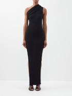 Rick Owens - One-shoulder Ribbed Cashmere Dress - Womens - Black
