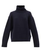 Allude - Wool-blend Roll-neck Sweater - Womens - Navy