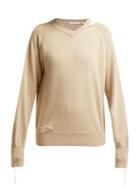 Matchesfashion.com Helmut Lang - Slit Cotton Blend Sweater - Womens - Beige
