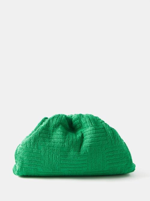 Bottega Veneta - Pouch Large Jacquard-terry Clutch Bag - Womens - Green
