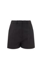 Ladies Rtw Valentino - High-rise Twill Shorts - Womens - Black