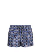 Matchesfashion.com Dolce & Gabbana - Logo Tile Print Swim Shorts - Mens - Blue