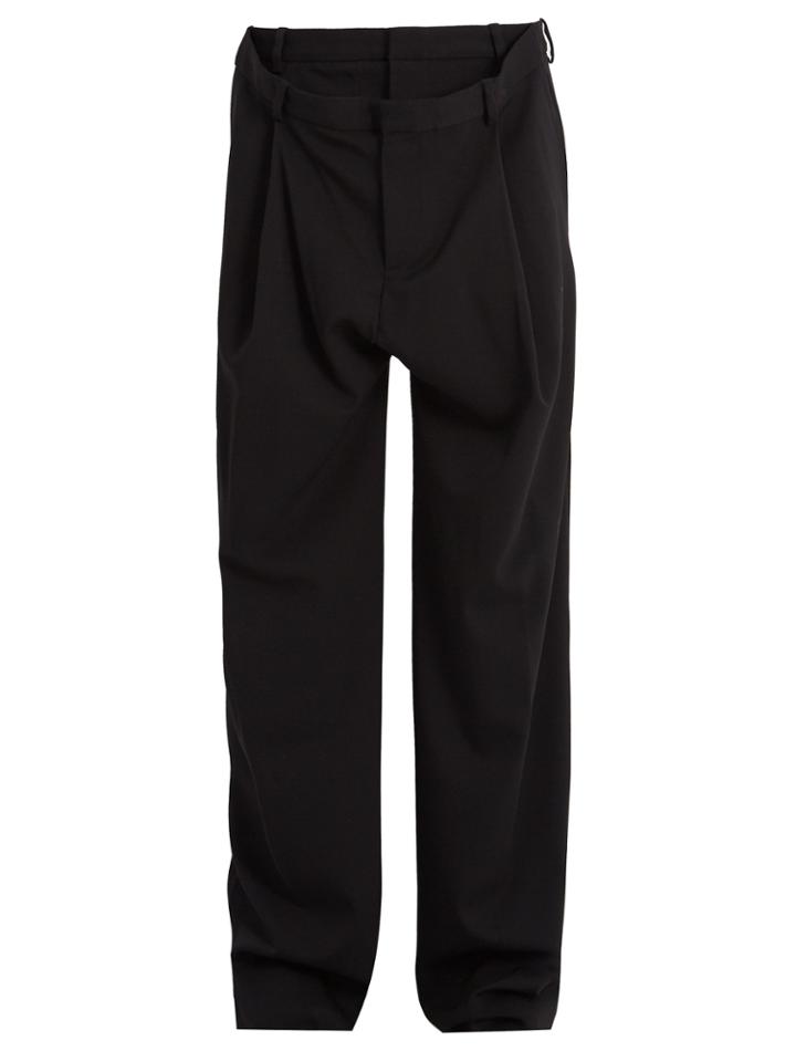 Y/project Layered-waistband Wool-blend Trousers