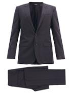 Matchesfashion.com Dolce & Gabbana - Martini-fit Virgin Wool-blend Crpe Two-piece Suit - Mens - Navy