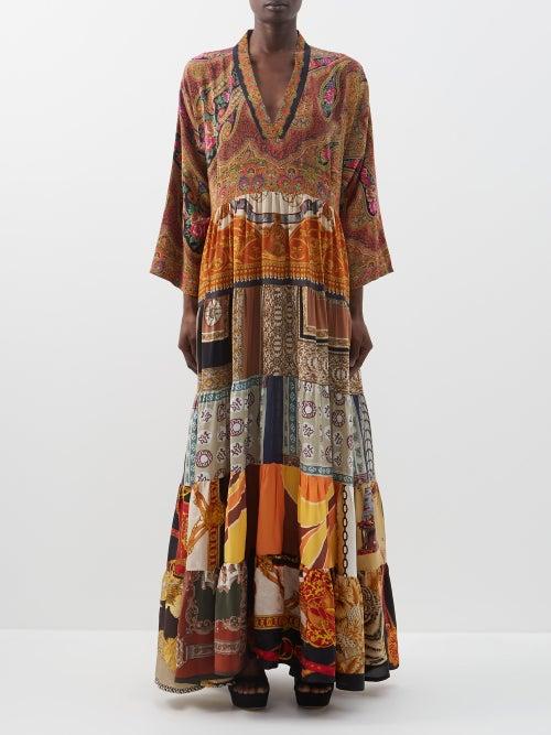 Rianna + Nina - Patchworked Vintage Silk Maxi Dress - Womens - Multi