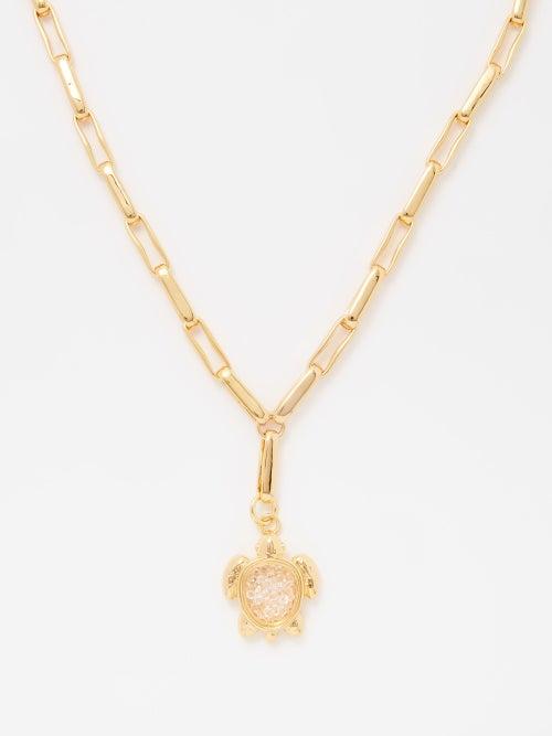 Timeless Pearly - Turtle-pendant Gold-plated Necklace - Womens - Yellow Gold