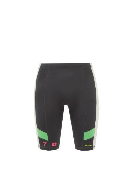 7 Days Active - Cam Running Shorts - Mens - Green Multi
