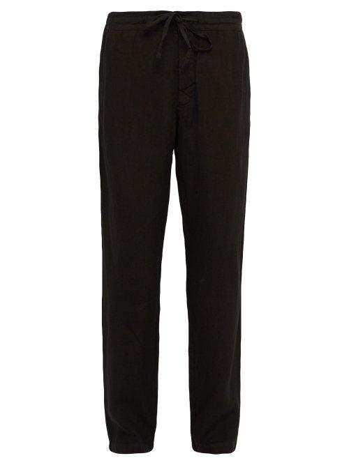 Matchesfashion.com 120% Lino - Mid Rise Linen Trousers - Mens - Black