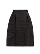 Matchesfashion.com Simone Rocha - High Rise Pleated Taffeta Midi Skirt - Womens - Black