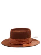 Matchesfashion.com Nick Fouquet - Peniche Felt And Leather Fedora Hat - Mens - Brown